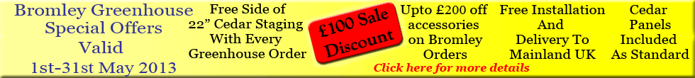 Cedar Timber Greenhouse Special Offer and Free Delivery